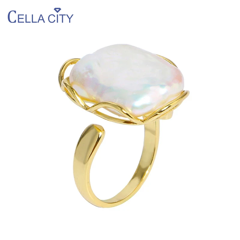 

Cellacity роскошные кольца для женщин Подвески Серебро 925 ювелирные изделия в виде геометрических фигур из натурального пресновдного жемчуга ж...