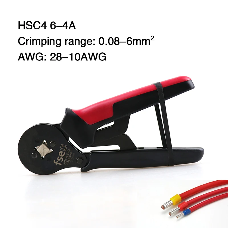 

HSC4 6-4A Crimping Pliers Self Adjusting Tubular Crimping Terminals Tool 0.08-6mm 28-10AWG Crimping Plier High Precision Mini