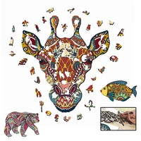 wooden puzzle animal diy puzzle shape set fun wooden puzzles for adults and children interactive game toy gifts