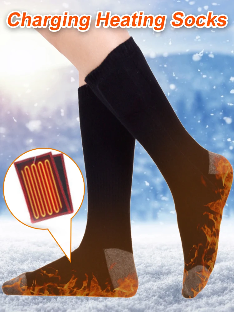 

Heated Socks Rechargeable Fast Heating Warm Socks Feet Warmer with 3 Heat Settings for Hiking Fishing Camping Skiing Unisex