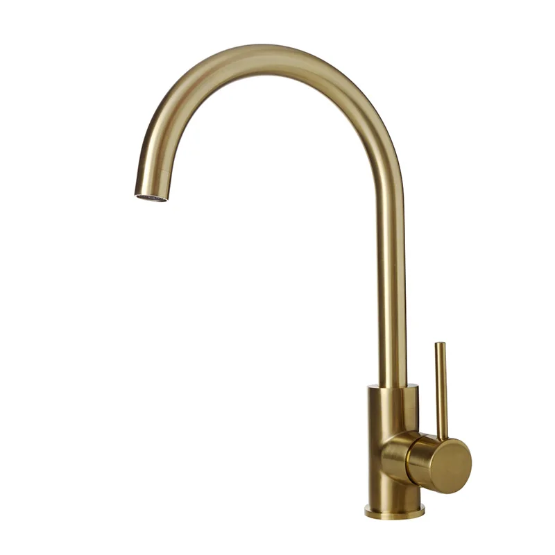 Mat Gold Tap Round Кухонный водоразборный кран матовый золотой и черный кухонный кран с одной ручкой вращение Классическая раковина смеситель для воды - Цвет: Mat Gold Tap Round