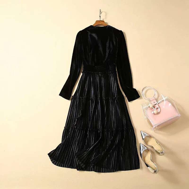 Высокое качество Новая мода 2019 дизайнерское подиумное Платье женское с длинным