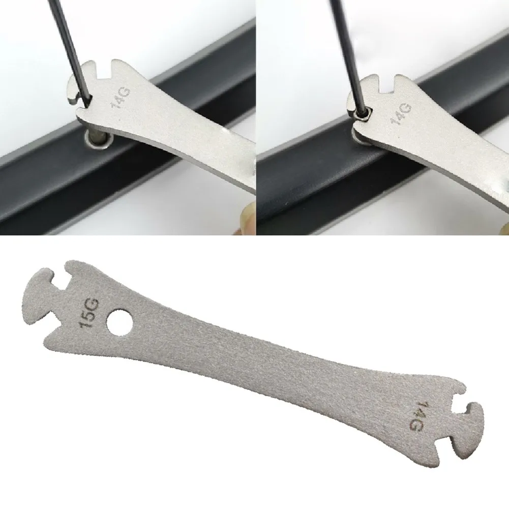 

9cm Bicycle Wheel Spoke Wrench Stainless Steel Spoke Tightening Correction Repair Wire Wrenchs 14/15g Spokes Cycling Repair Tool