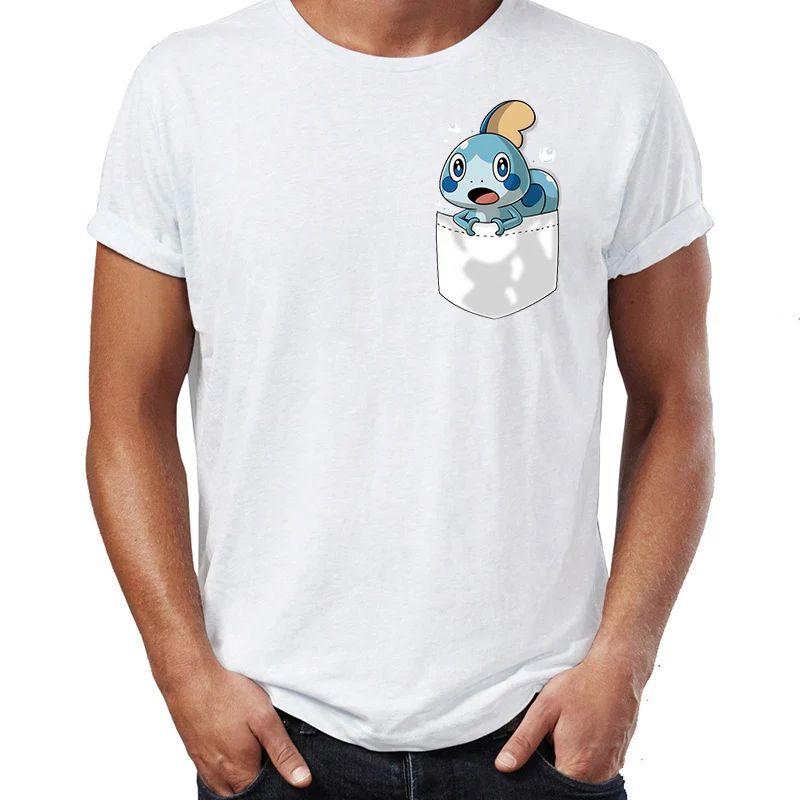 Мужская футболка Pocket Grookey, Scorbunny, Sobble Pokemon Sword and Shield Awesome художественная рисованная Футболка с принтом