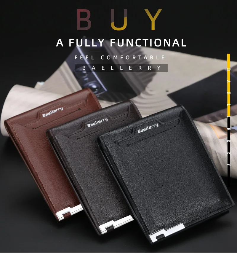 

Hot Selling New Men's Short Wallet Iron Edge Korean Youth Men's Horizontal Wallet Trend Card Pack Purse 2021