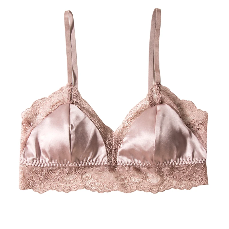 Бюстгальтер Бесшовный из натурального шелка Размеры S M L XL|bra strap|bra cheapbra cup size pictures |