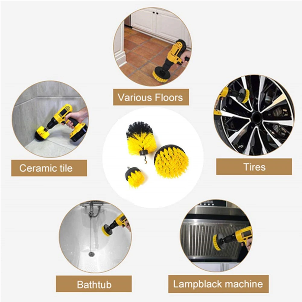 

Auto Electric Cleaning Brush Drill Brush Attachments Set Power Scrubber for Car Washing Drill Brush
