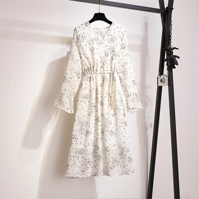 Женское богемное шифоновое платье Mozuleva ТРАПЕЦИЕВИДНОЕ с бантом и цветочным