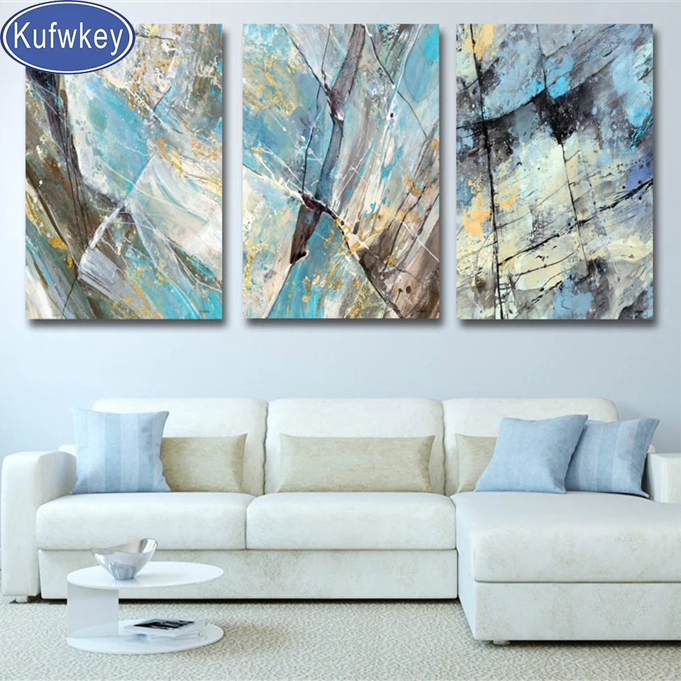 

Nordic Modern Geometric Abstract Pattern 3 Pieces Diamond embroidery full round square Diamond painting mosaic puzzle set,
