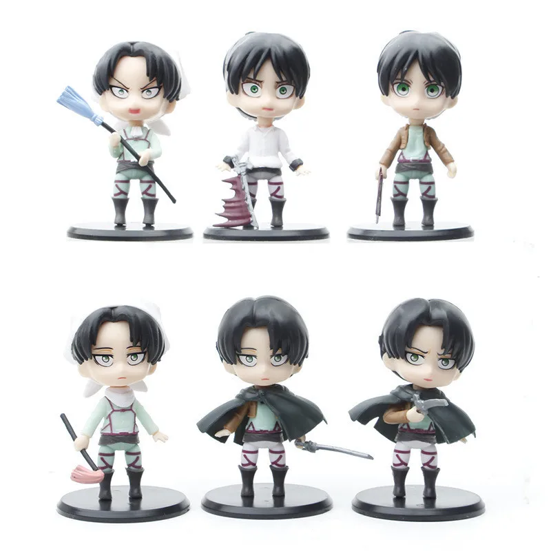 

Shкруги No Kyojin Attack On Tit-an Eren Jager Mikasa Ackerman мини-фигурка аниме 10 см (6 шт./компл.)