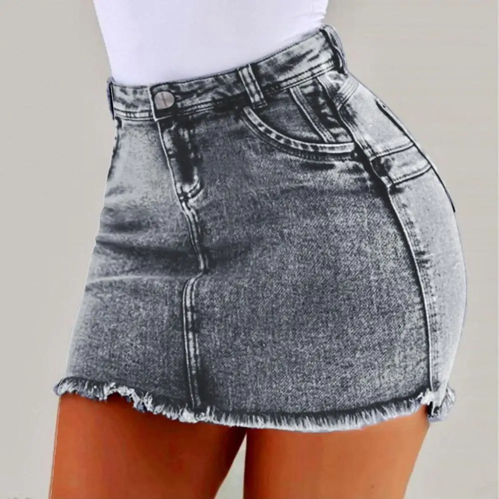New Women Summer Short Jeans Denim Female Pockets Wash butts Mini Sexy &ampClub Slim Skirt | Женская одежда