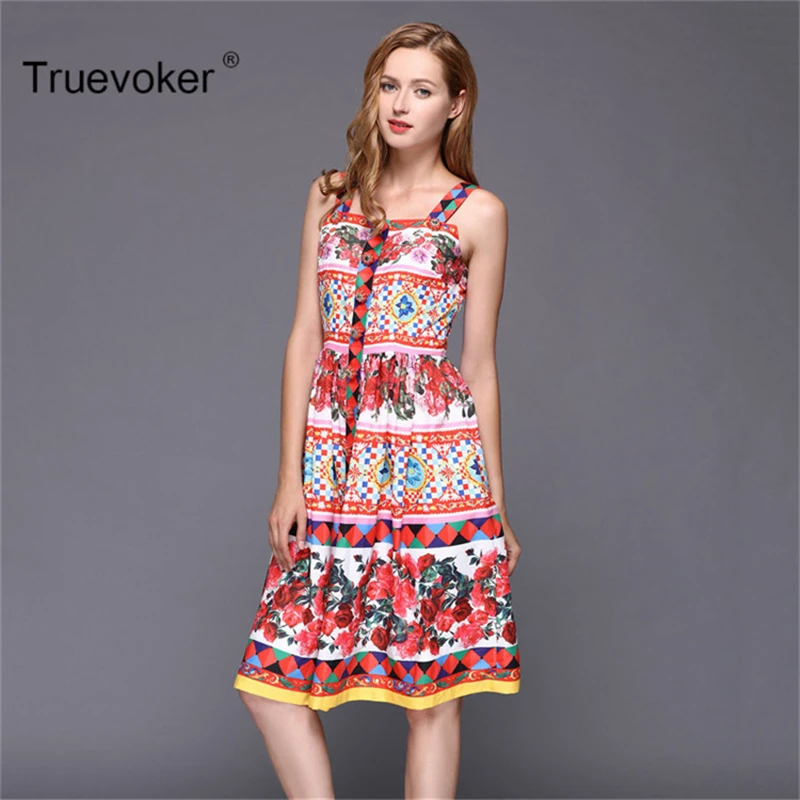 Truevoker летние дизайнерские платье для женщин высокое качество милое праздничное с