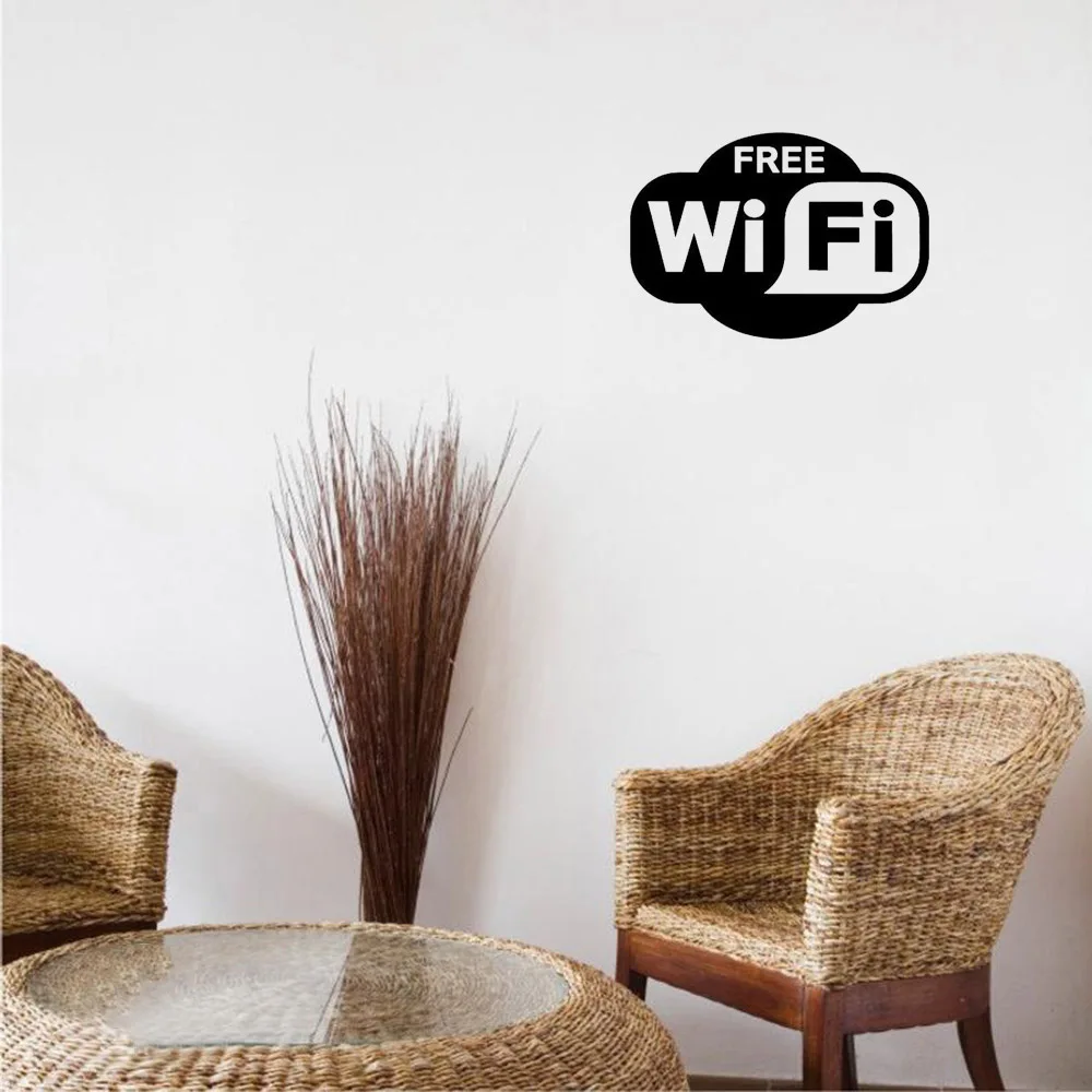 Бесплатная Wi-Fi виниловая настенная наклейка простая стильная Кофейня эфирные
