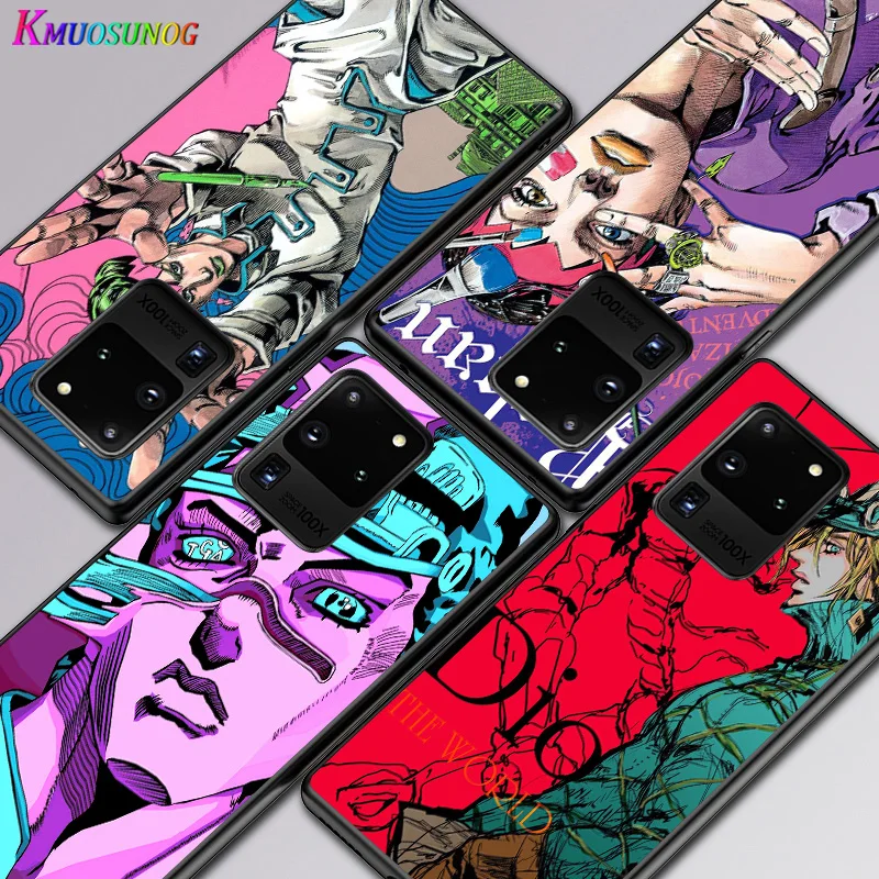 

JoJo bizarre adventure For Samsung A01 02 02S 11 12 21 21S 22 31 32 41 42 51 72 S20 Ultra Plus 4G 5G Black Soft phone Case