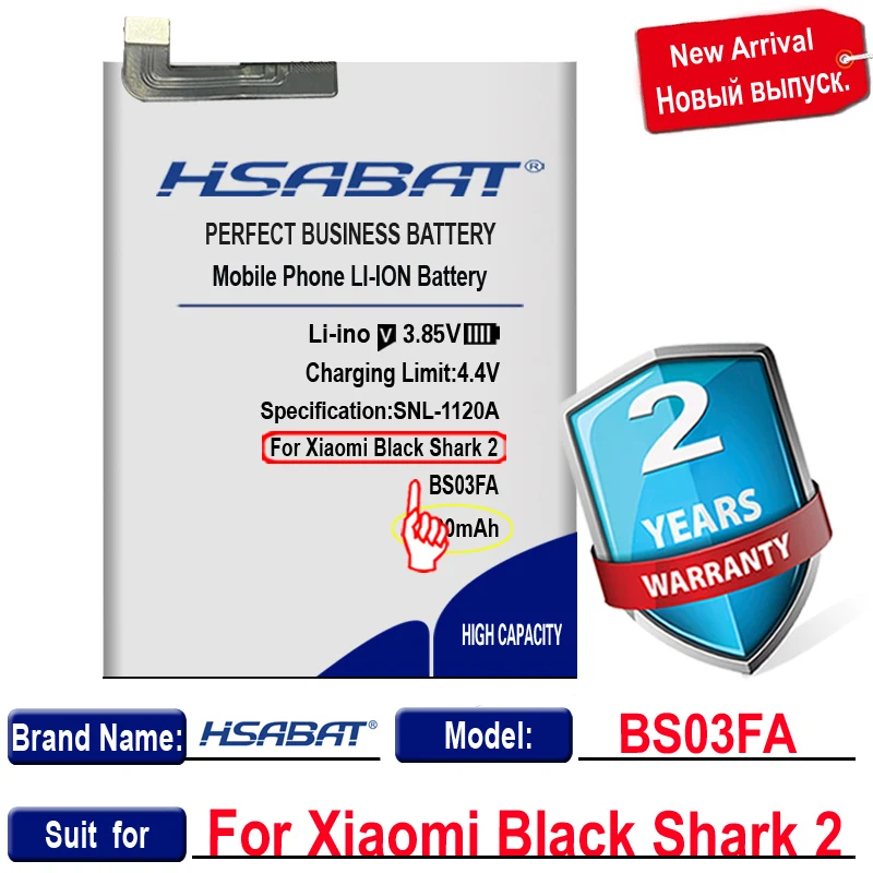 Топ-бренд 100% Новинка 4800 мАч BS03FA BSO3FA Аккумулятор для Xiaomi Black Shark 2 Shark2 /Black Pro батареи +
