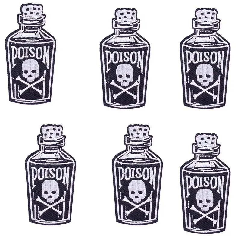 10 шт./компл. нашивка с черепом для одежды вышивкой в виде скелета нашивки на