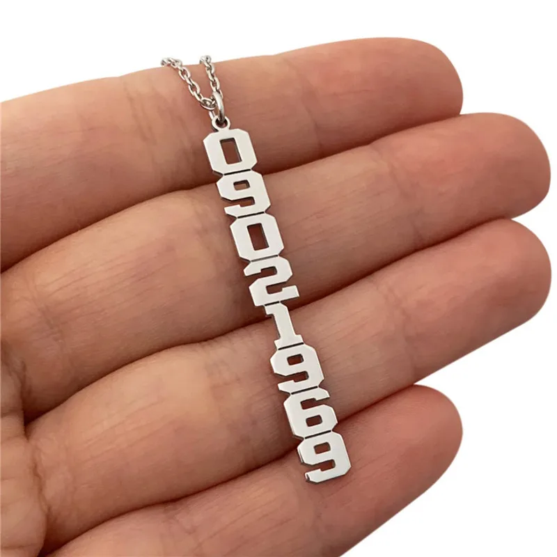 

VerticalDate ожерелье для женщин золото персонализированный номер подвеска, ожерелье, чокер ювелирные изделия из нержавеющей стали свадебный по...