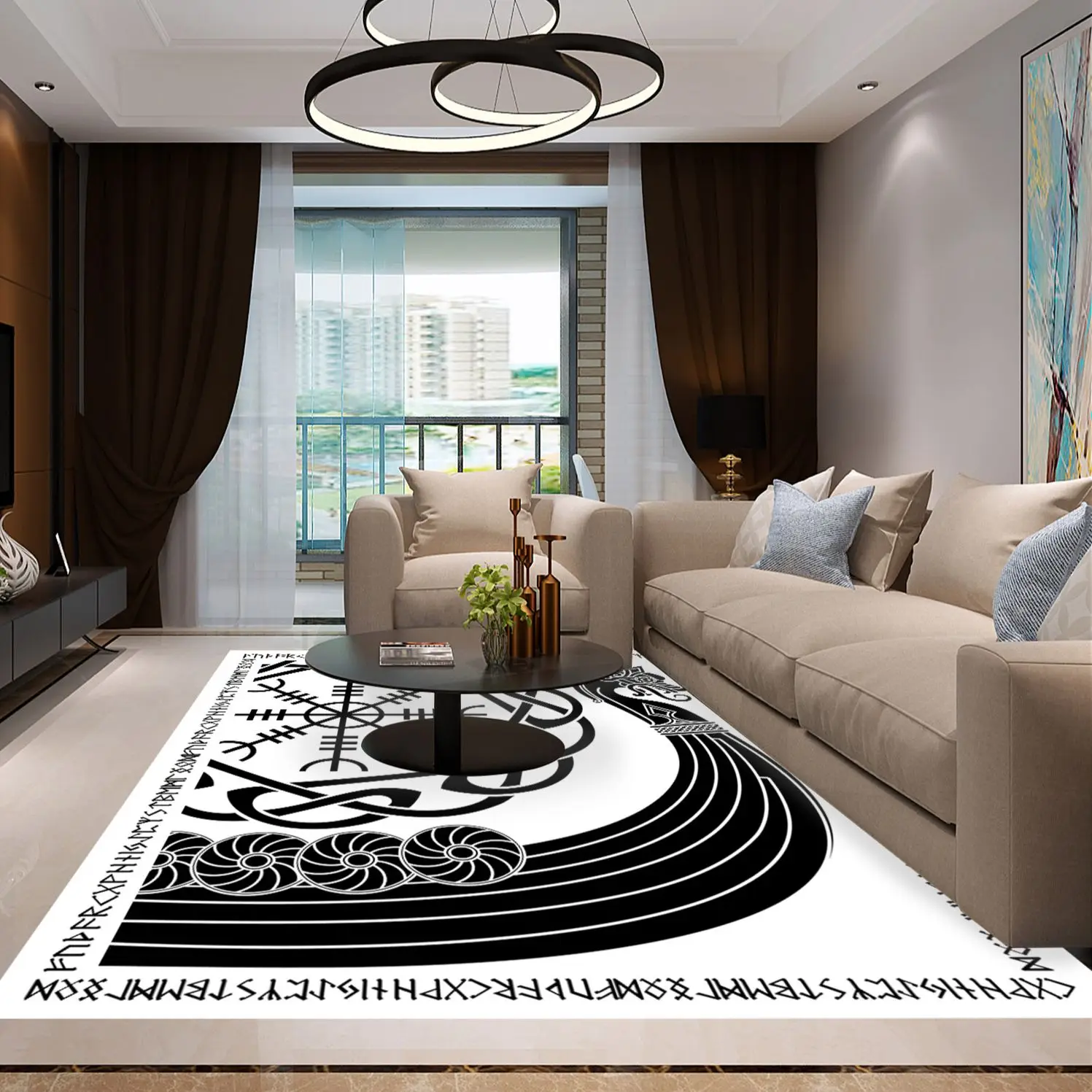 Коврик Magic Dragon с изображением лодки большой современный напольный коврик в стиле