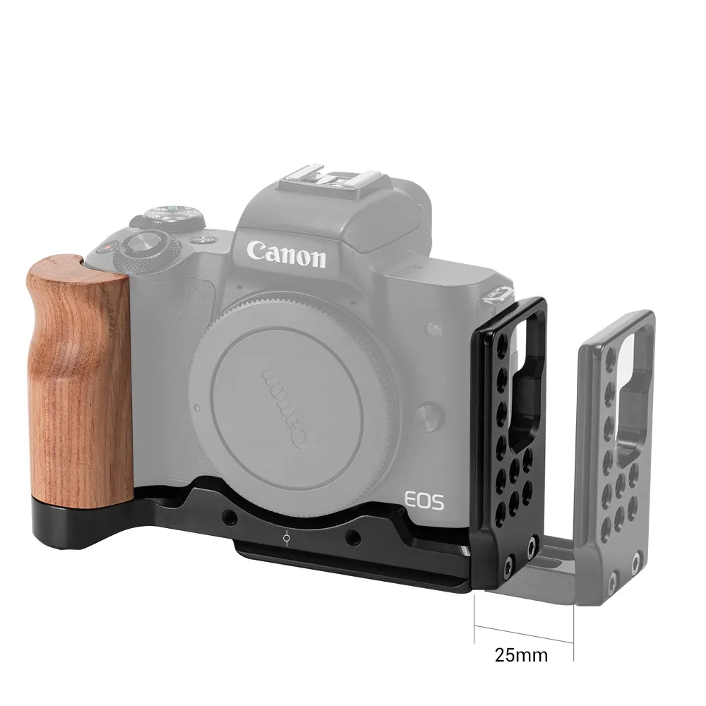 SmallRig L Пластина для Canon EOS M50 L образная Монтажная пластина Quick Release L Кронштейн пластина с деревянной ручкой-2387