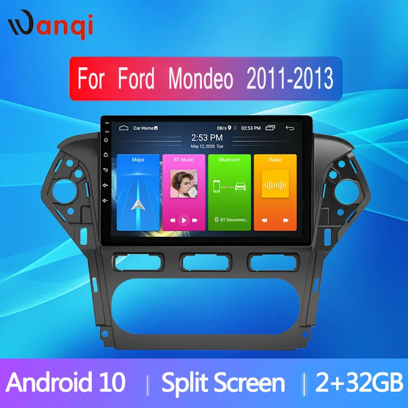 Wanqi раздельный экран беспроводной автомобильный радиоприемник GPS-навигация Ford