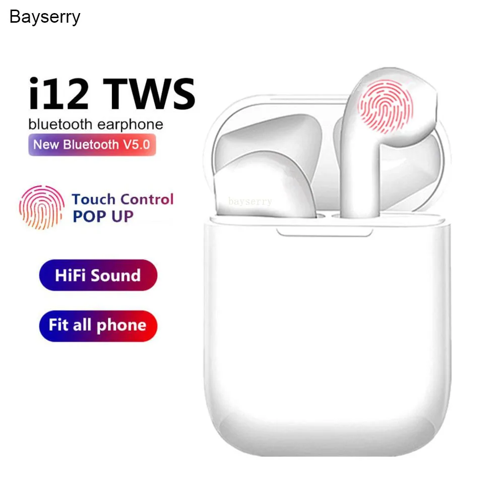 Bluetooth 5 0 i12 Tws беспроводные наушники стерео спортивные с микрофоном сенсорные мини