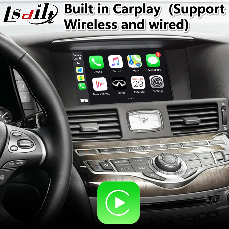 Видеоинтерфейс Lsailt Android для Infiniti Q70 2014 2020 года с беспроводной навигацией GPS carplay Waze