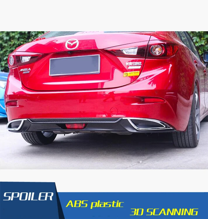 Для Axela Mazda3 Задний Спойлер ABS задний бампер диффузор защитные бамперы для после