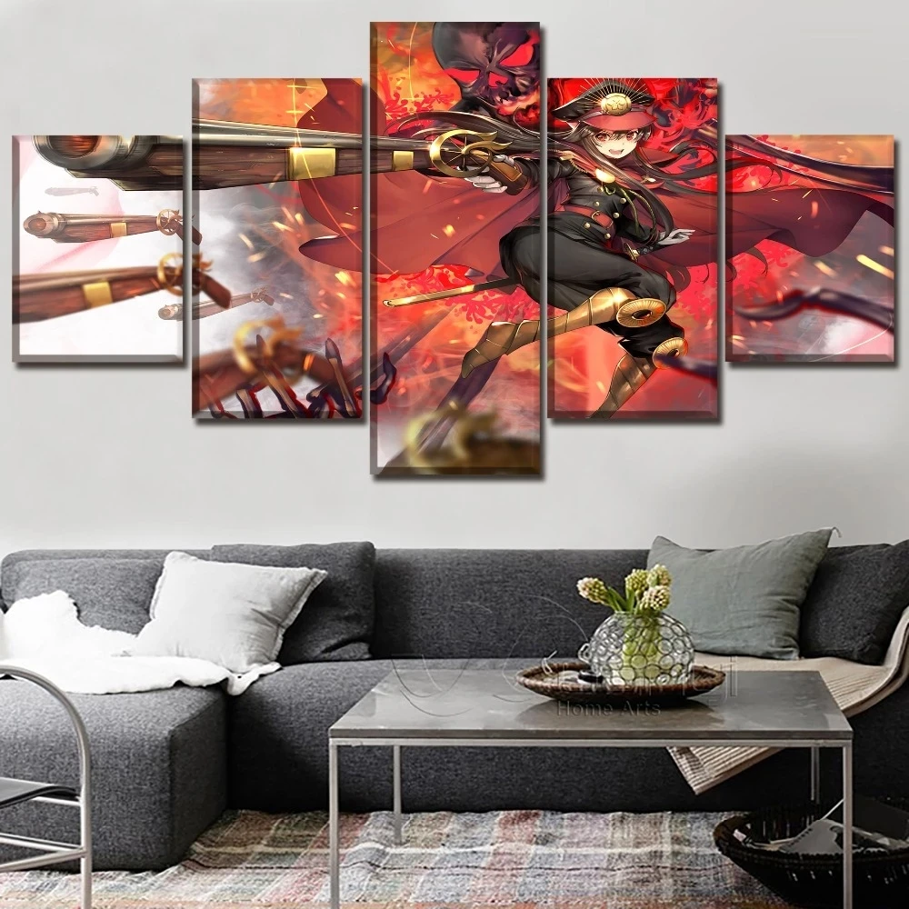 

Canvas Wall Art Painting HD Prints 5 Pieces Anime Fate Grand Order Demon Archer Poster Pictures Modular Living Room Home Decor