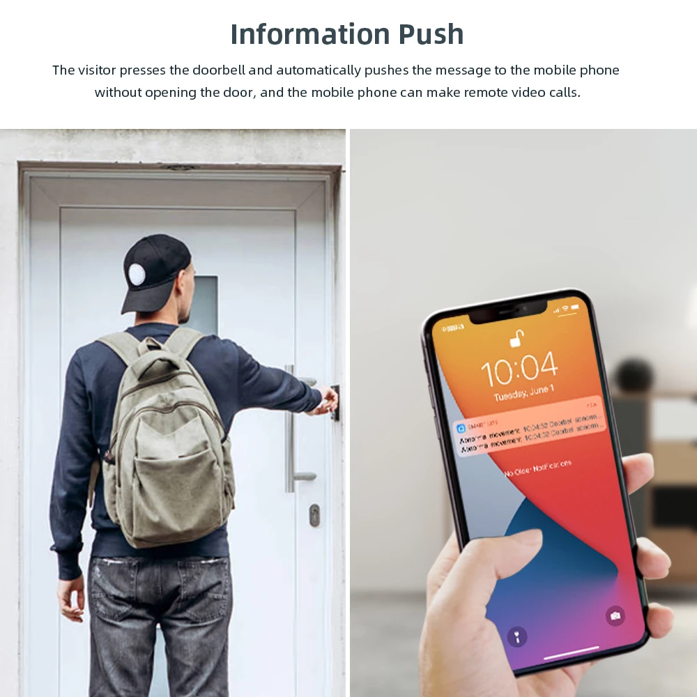 Дешево Tuya Smart Battery Video Doorbell Camera 1080P 170° 12-24V AC/DC Проводная камера дверного звонка Двусторонняя аудио работает с Alexa Google