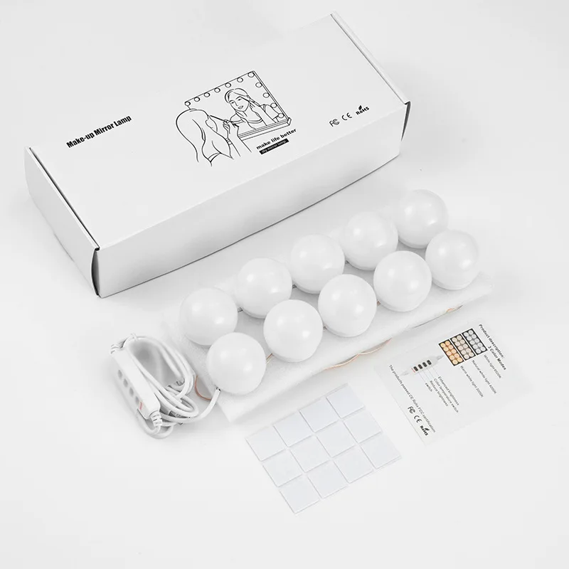 

LED Make up Mirror Light Bulbs USB 12V Hollywood Wall Lamp Vanity Lights Bathroom Dressing Table Lighting Dimmable LED Wall Lamp