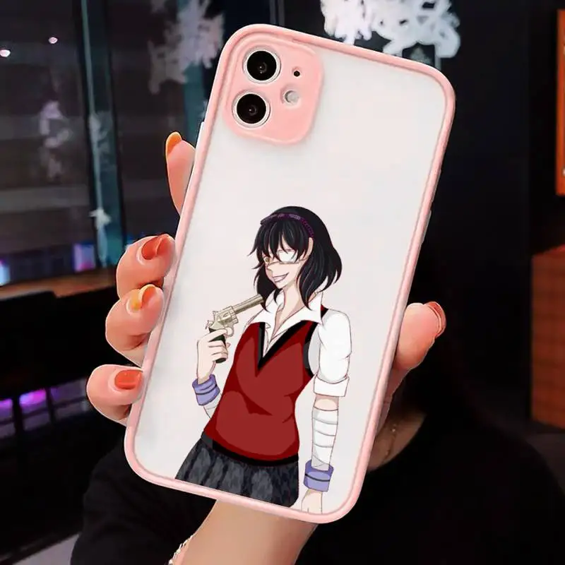 

Kakegurui Phone Case For iPhone 12 11 Mini Pro XR XS Max 7 8 Plus X Matte transparent Pink Back Cover
