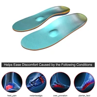blue high arch support orthopedic insoles plantar fasciitis foot sports running insoles