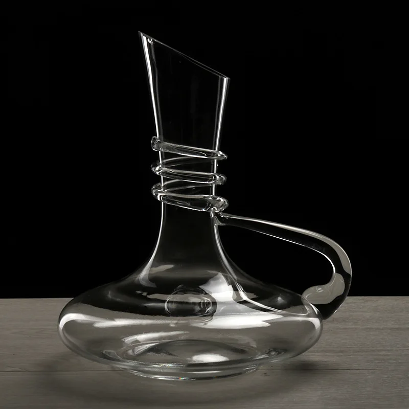 Бессвинцовый Хрустальный графин Премиум Черная Ручка винный Декантер для