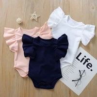 fashion ruffles newborn baby boy girl romper jumpsuit summer short sleeve clothes outfits 0 24m