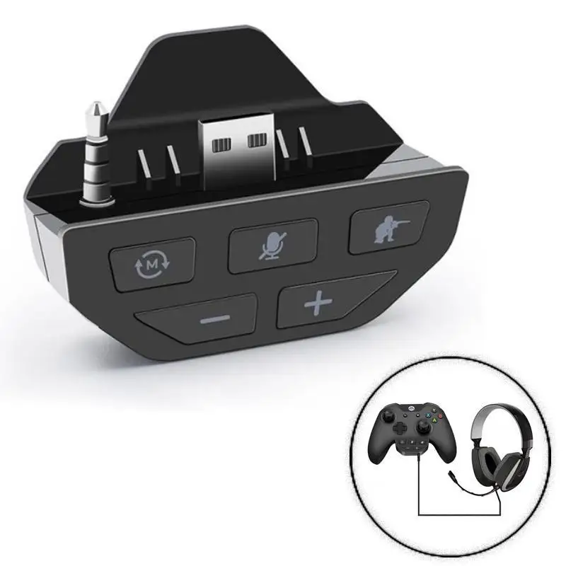 

For Xbox One Stereo Headset Adapter Controller Audio Headphone Converter Wireless Gamepad Games Accessories Mic For Microsoft