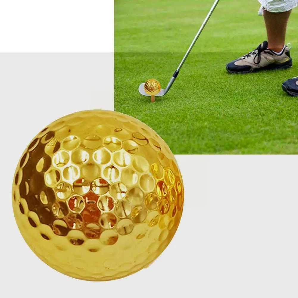 

Двухслойные золотые мячи для гольфа, 1 шт., мячи для тренировок по гольфу, Подарочные мячи для тренировок, два мяча для тренировок, мячи для го...