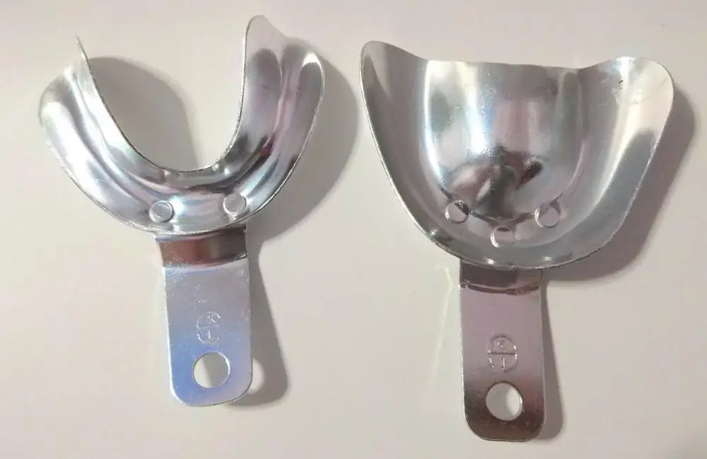 3 пары стоматологических металлических оттискных лотков с комплектом