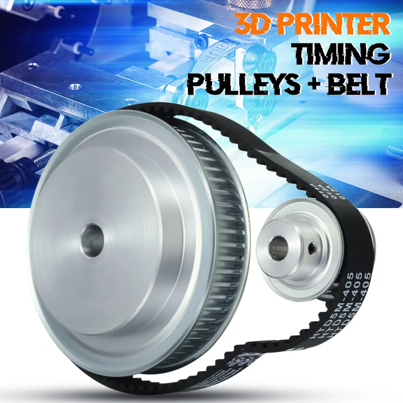 5M Timing Pulleys Bore 12 and 8mm + Rubber Belts Set for CNC Engraving Reducer Machine Ratio 3:1 Pulley Belt Kit Set Accessorie