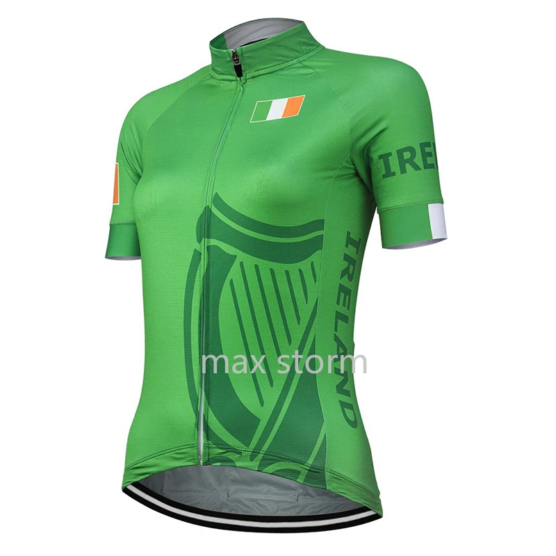 Lreland, новинка, Джерси для велоспорта, Женская велосипедная дорога, горная гонка, Зеленые Короткие топы, велосипедная одежда, одежда для гонок Lreland, новинка, Джерси для велоспорта, Женская велосипедная дорога, горная гонка, Зеленые Короткие топы, велосипедная одежда, одежда для гонок
