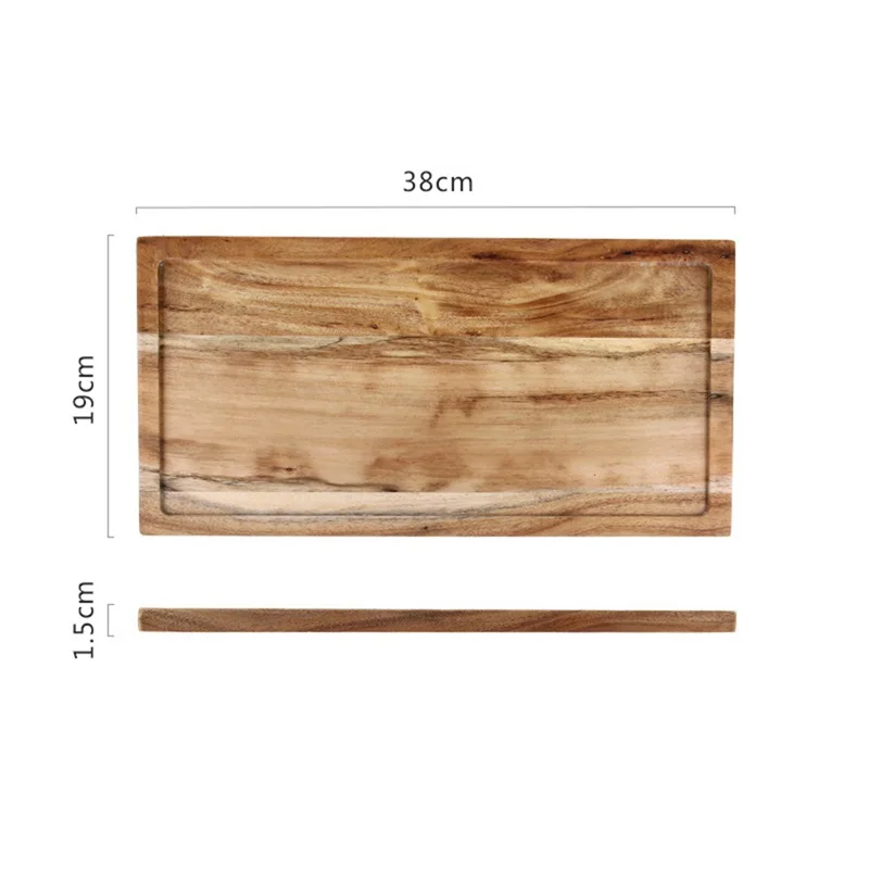 

Norbi Wooden Tray Steak Sushi Western Food Plate Solid Wood Tray Pizza Plate Color Slate Barbecue Western Food Plate