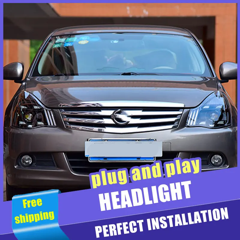

2PCS Car Style LED headlights for Nissan Sentra 06-19 for Sentra head lamp LED DRL Lens Double Beam H7 HID Xenon bi xenon lens