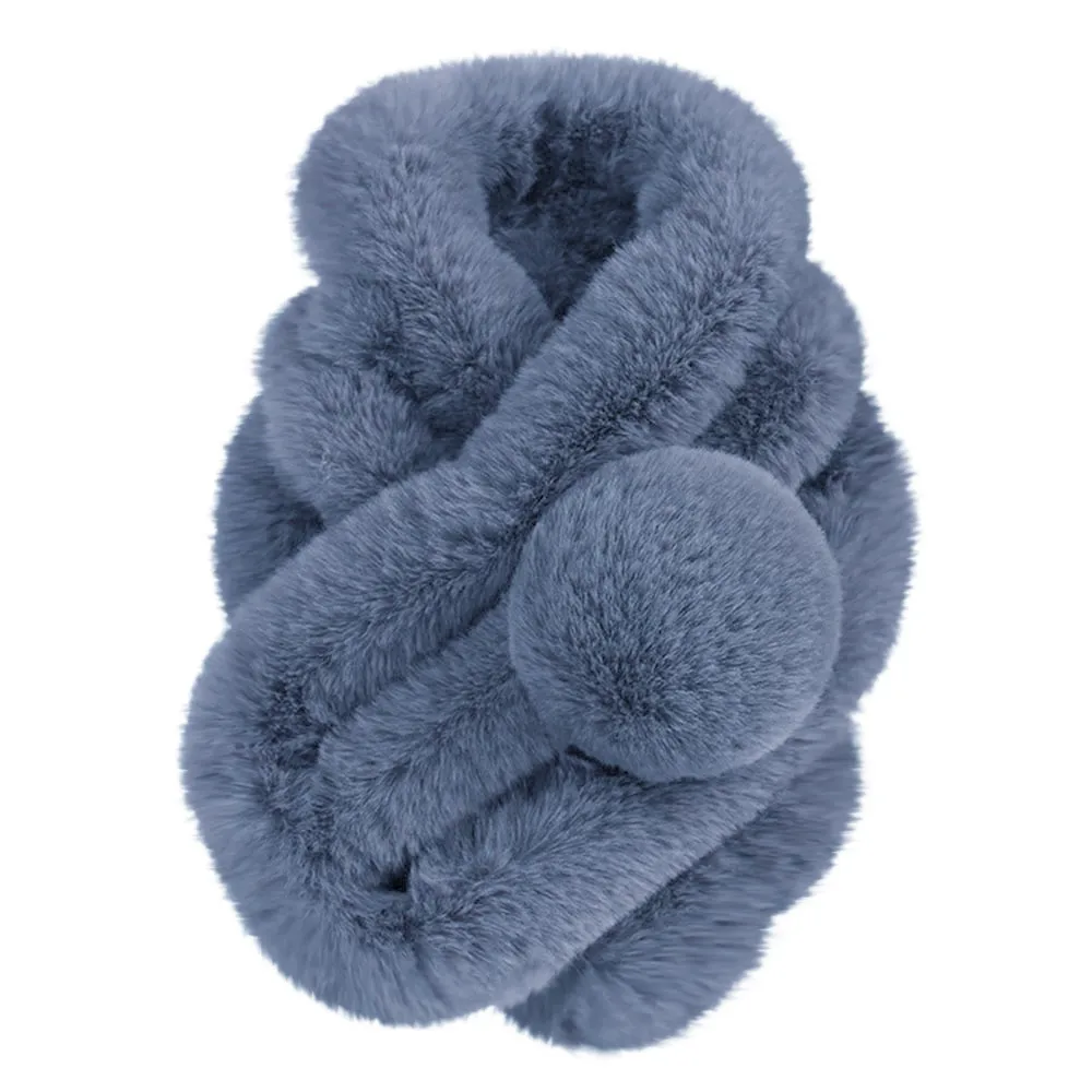 Женский зимний теплый шарф из искусственного меха сохраняет тепло модный