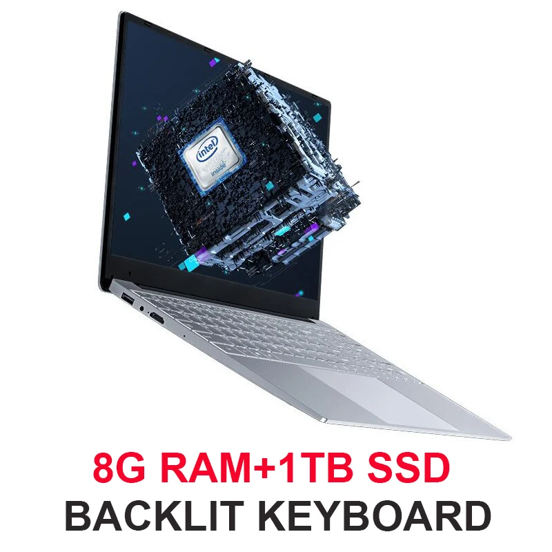 Ноутбук 15,6 дюймов с подсветкой и клавиатурой 8 ГБ ОЗУ DDR4 1 ТБ 512G 256G 128G SSD ноутбук Win10 Intel J3455 ips ультрабук