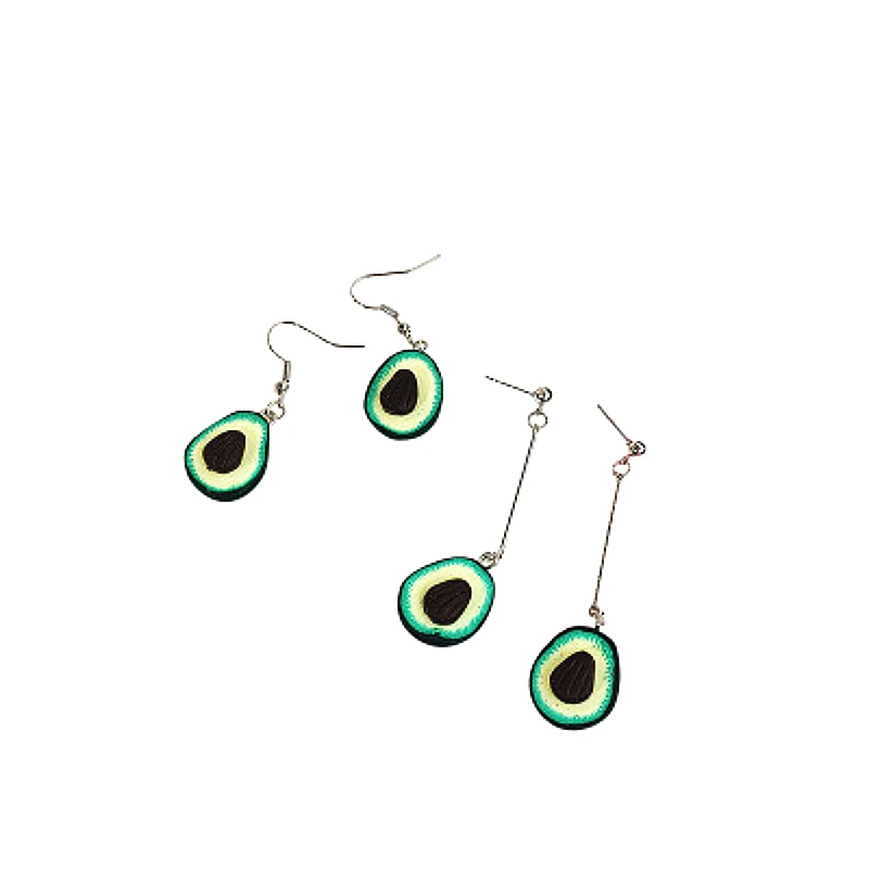 2020 новые серьги-гвоздики стильные модные с авокадо милыми фруктами сердцем