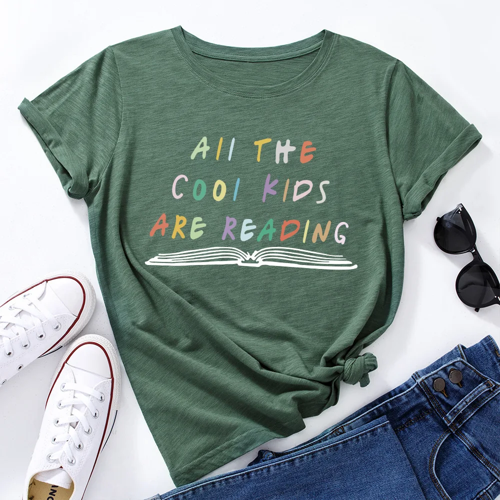 

Summer Women Cotton Printing Clothing Colourful Letter Short Sleeve Casual Fashion Clothes Tee Top Tshirt Female Graphic T-shirt