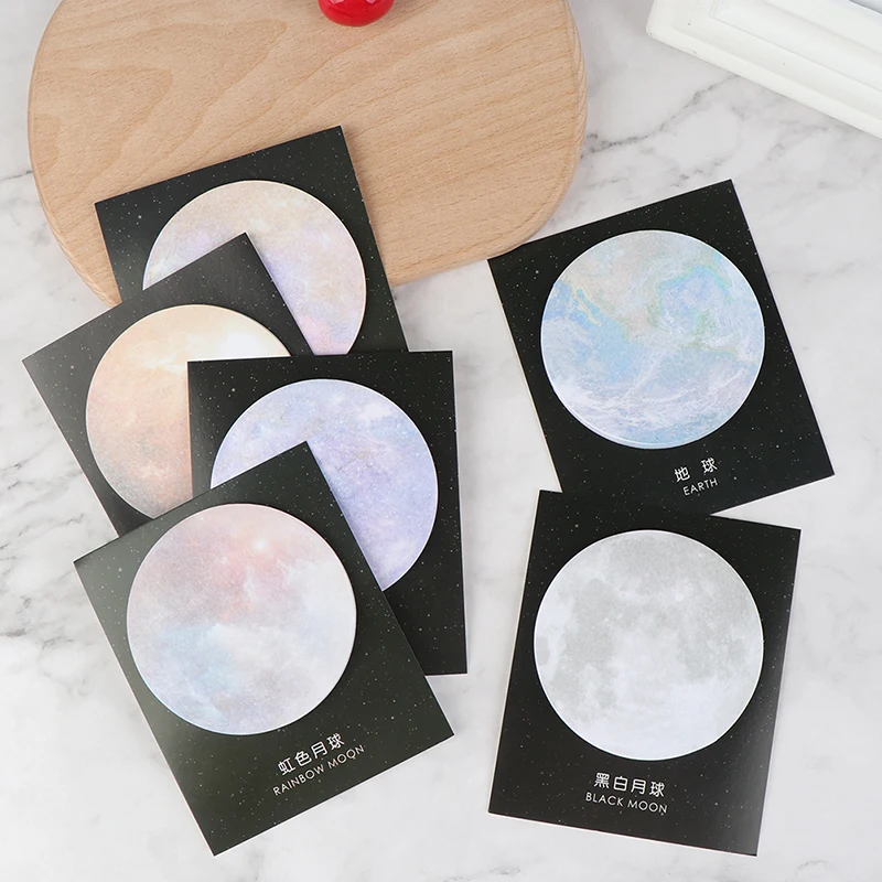 1 шт. креативная круглая планета серия блокнот бумага почтовая липкая для заметок