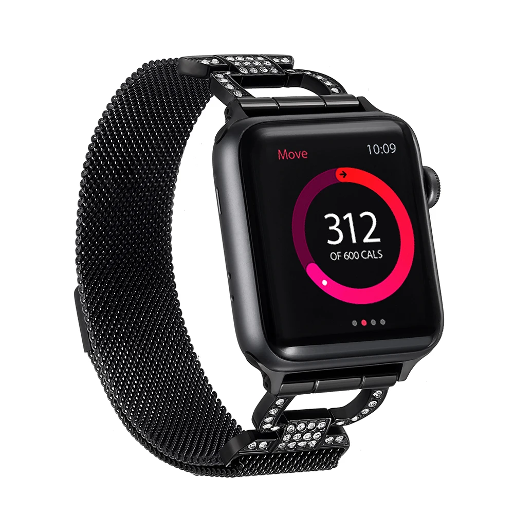 Полые Milanese Loop браслет Нержавеющая сталь ремешок для наручных часов Apple Watch 1/2/3 42