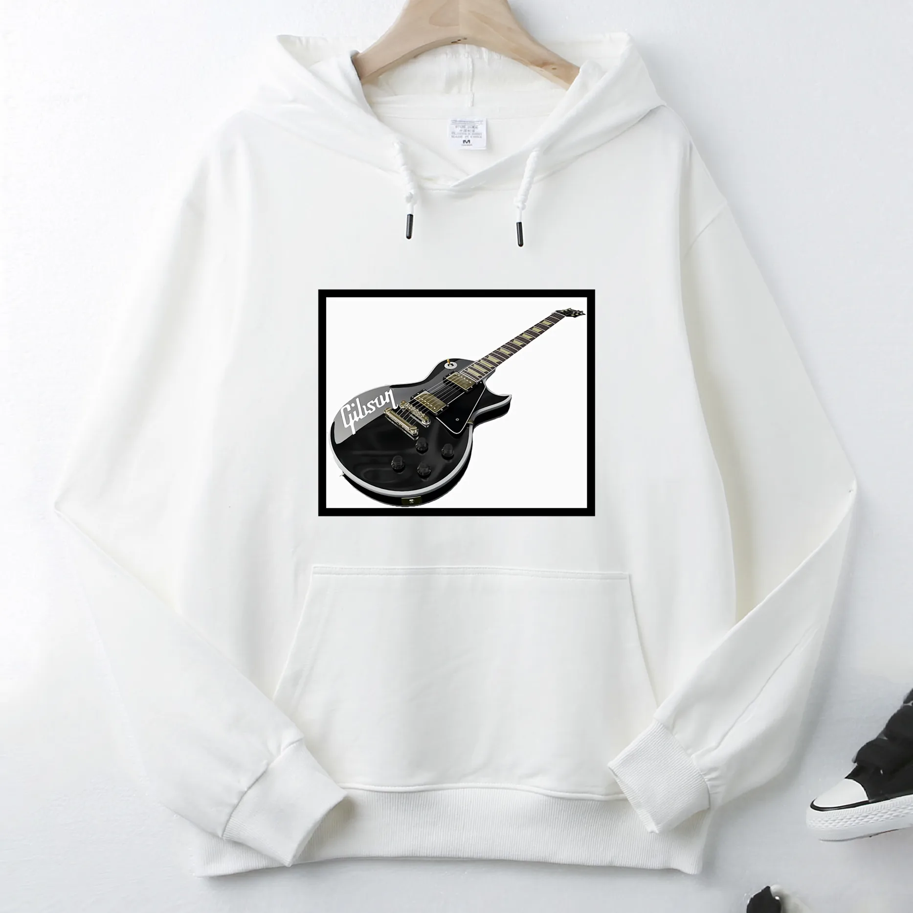 Черная благородная электрическая осенне-зимняя Толстовка Gibson тонкая с длинным