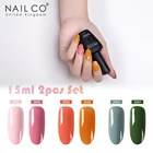 NAILCO 2 шт.компл. 15 мл УФ-гель для ногтей Топ УФ светодиодный гель лак для ногтей гель Лаки Набор лаков для ногтей Гибридный все для маникюра Краски покрытие для ногтей, полустойкое к