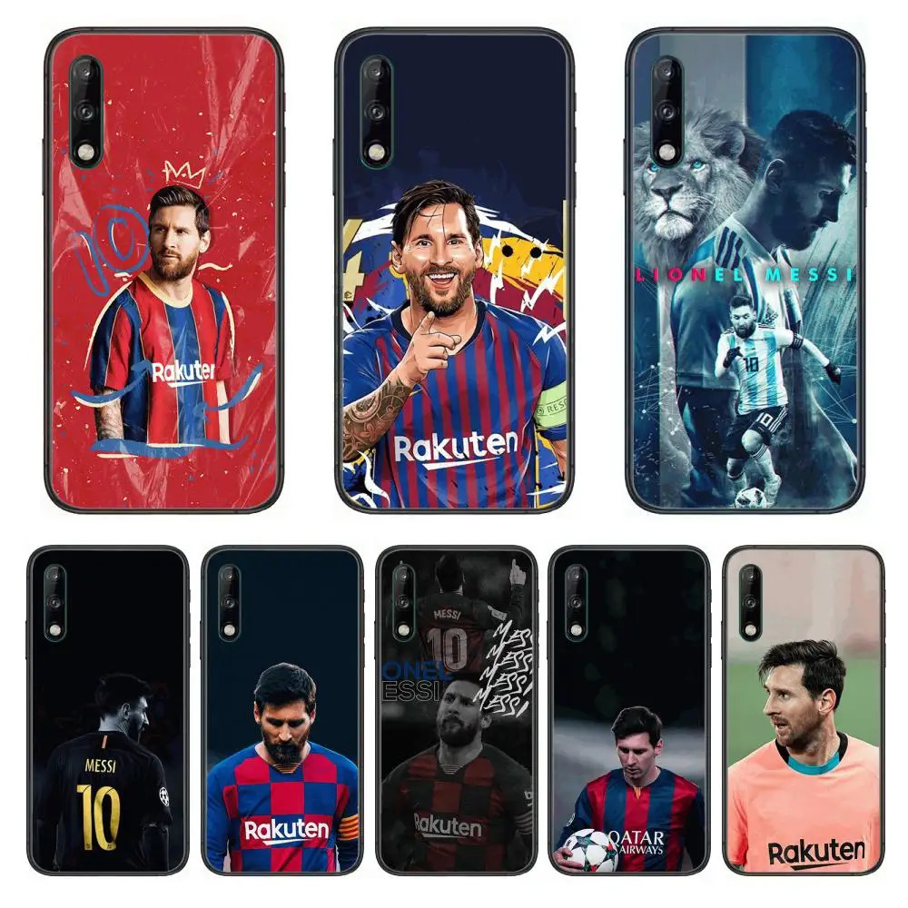 

Trend Football Messi Case Clear Phone Case For Huawei Y 5 6 7 8 9 A P S Pro 2020 2019 Black Etui Coque Hoesjes Comic Fashion